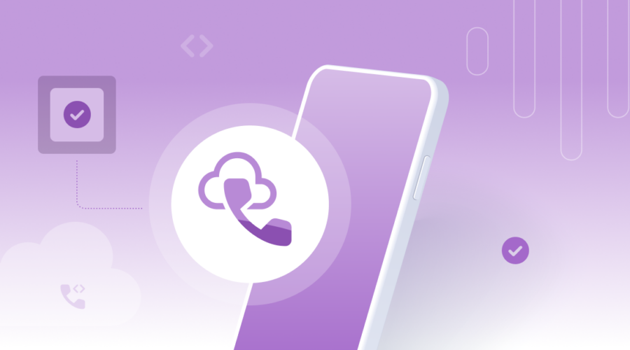 Mobile phone with coding and cloud icons