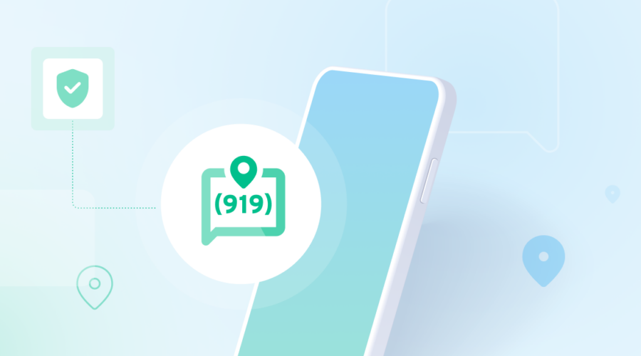 Phone with local 10DLC area code displayed
