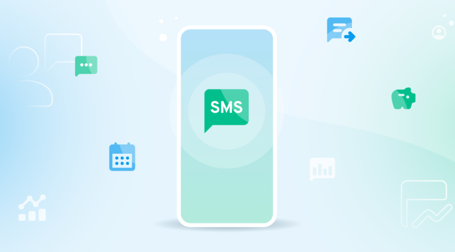 Phone with SMS messaging symbols