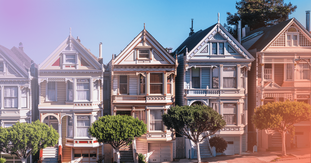 row of houses in san francsisco