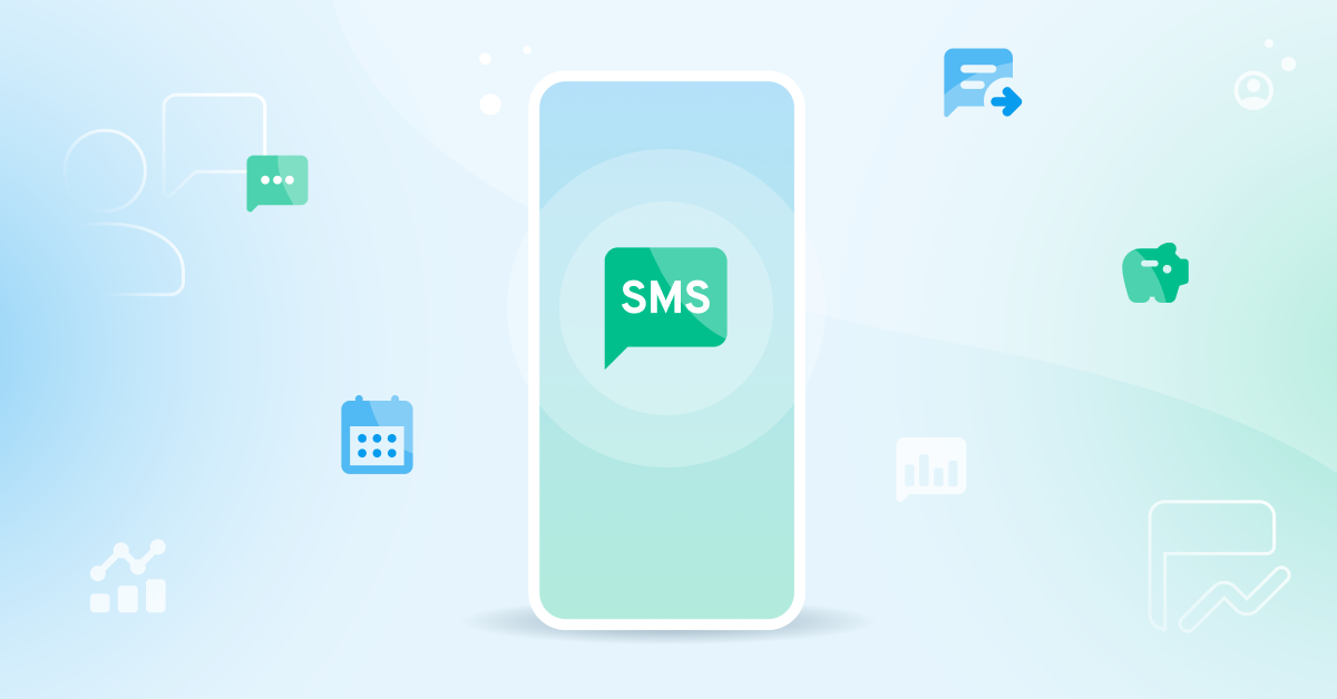 Phone with SMS messaging symbols