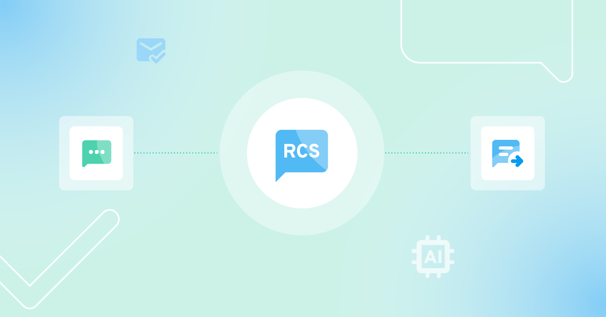 RCS symbol surrounded by other messaging symbols