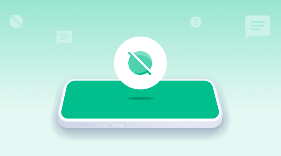 Green orb floating above phone indicating a message not delivered