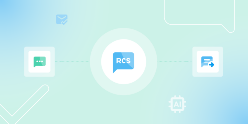 RCS symbol surrounded by other messaging symbols