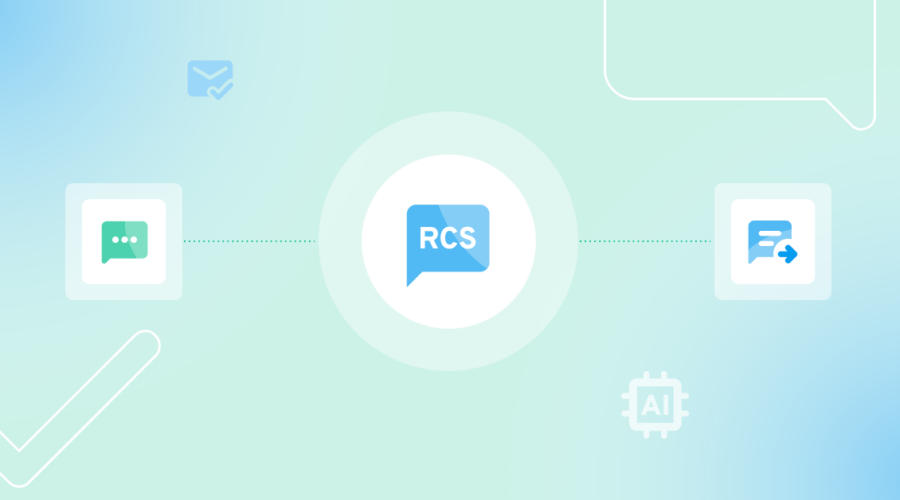 RCS symbol surrounded by other messaging symbols