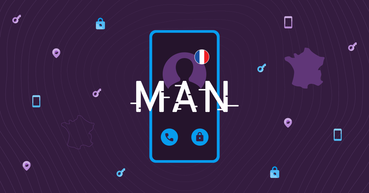 A phone with France's flag and the text 'MAN' indicating France's MAN program